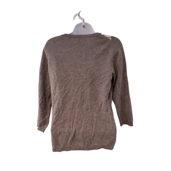 Tweeds nwt sweater womens L gray argyle 2 ply pullover 100% cashmere 3/4 sleeve - Picture 4 of 4